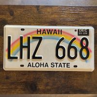 🇺🇸 U.S. Autoschild, Hawaii LHZ 668 - ORIGINAL