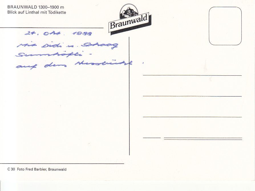 Cartoline postali: Linthal 1988 – Usato da Bürglen TG venduto da StampGraf 1