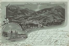 Goldau SZ 2 Bild Nachtlitho Bahnhof 1901 Rigi Scheidegg Kulm
