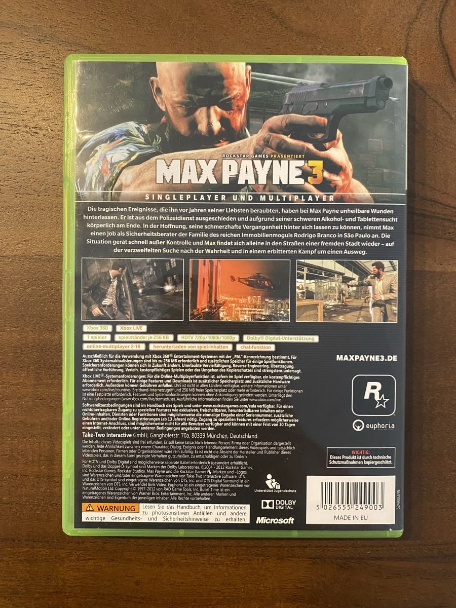 Microsoft Giochi: Max Payne 3 für Xbox 360 – Usato da Thunstetten venduto da Virus_33 2