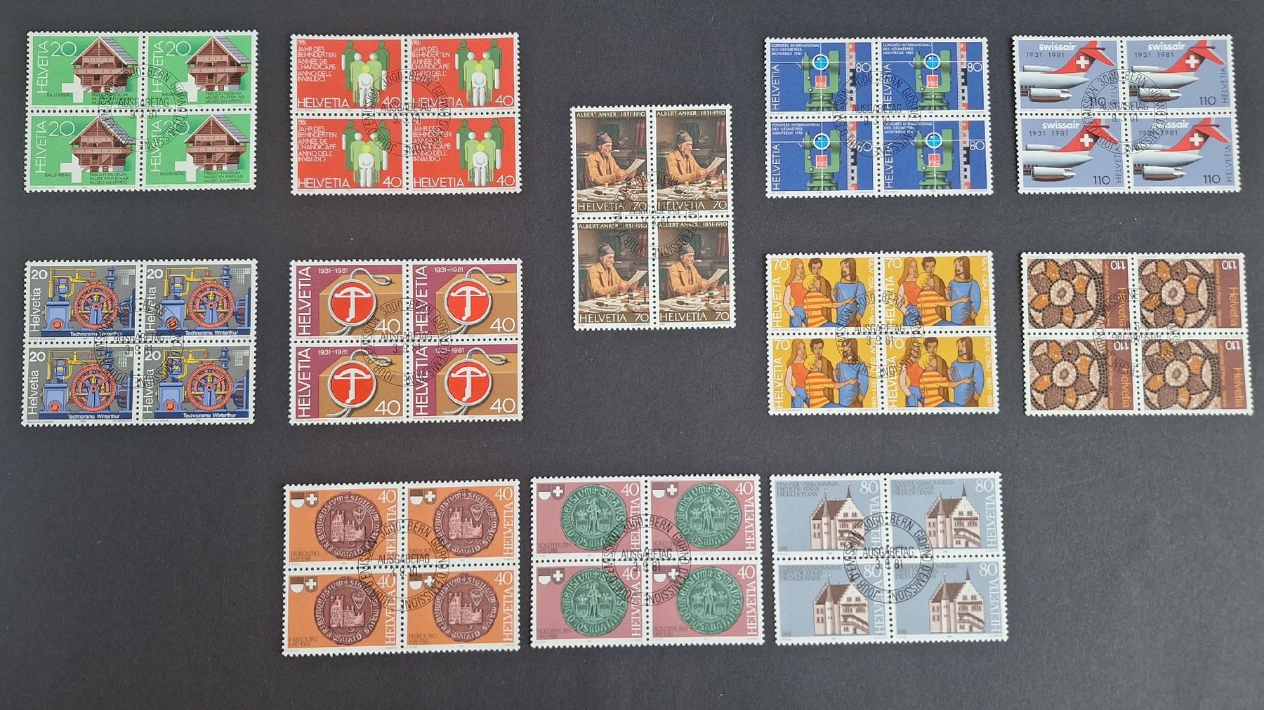 Tous les timbres: 1981 3×4er Blocksatz mit ET-Stempel – Neuf (Voir description) à Pratteln par walti-6060