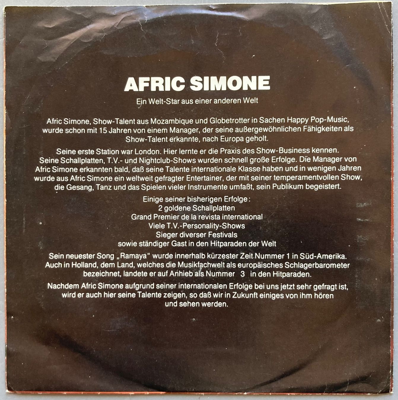 Vinyles: AFRIC SIMONE - RAMAYA – D'occasion à Poliez-Pittet par Newtown-Records 1