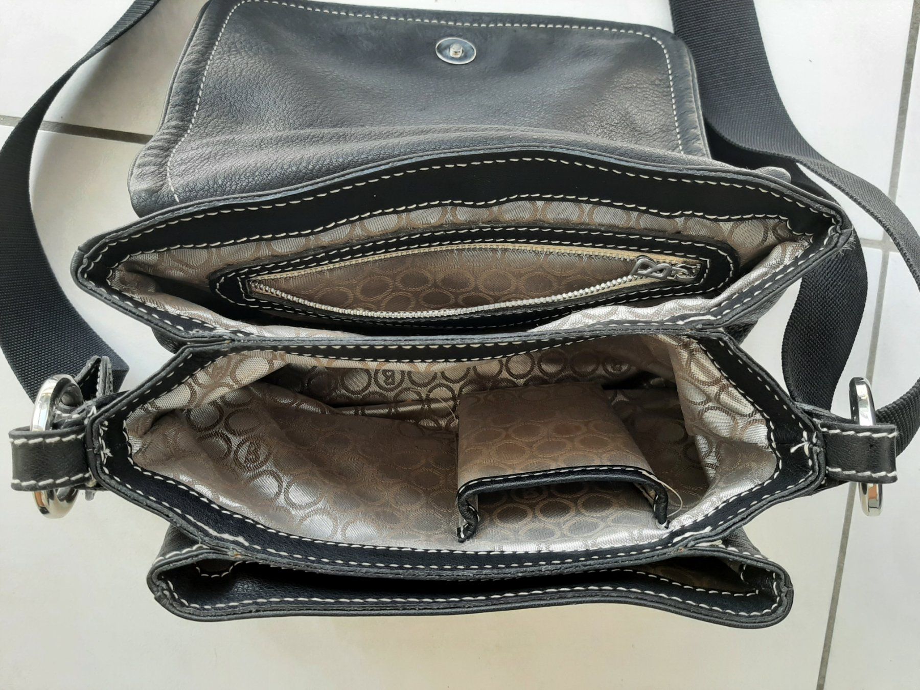 Bogner Borse da donna: BOGNER Umhängetasche Leder schwarz – Usato da Windlach venduto da R_K 4