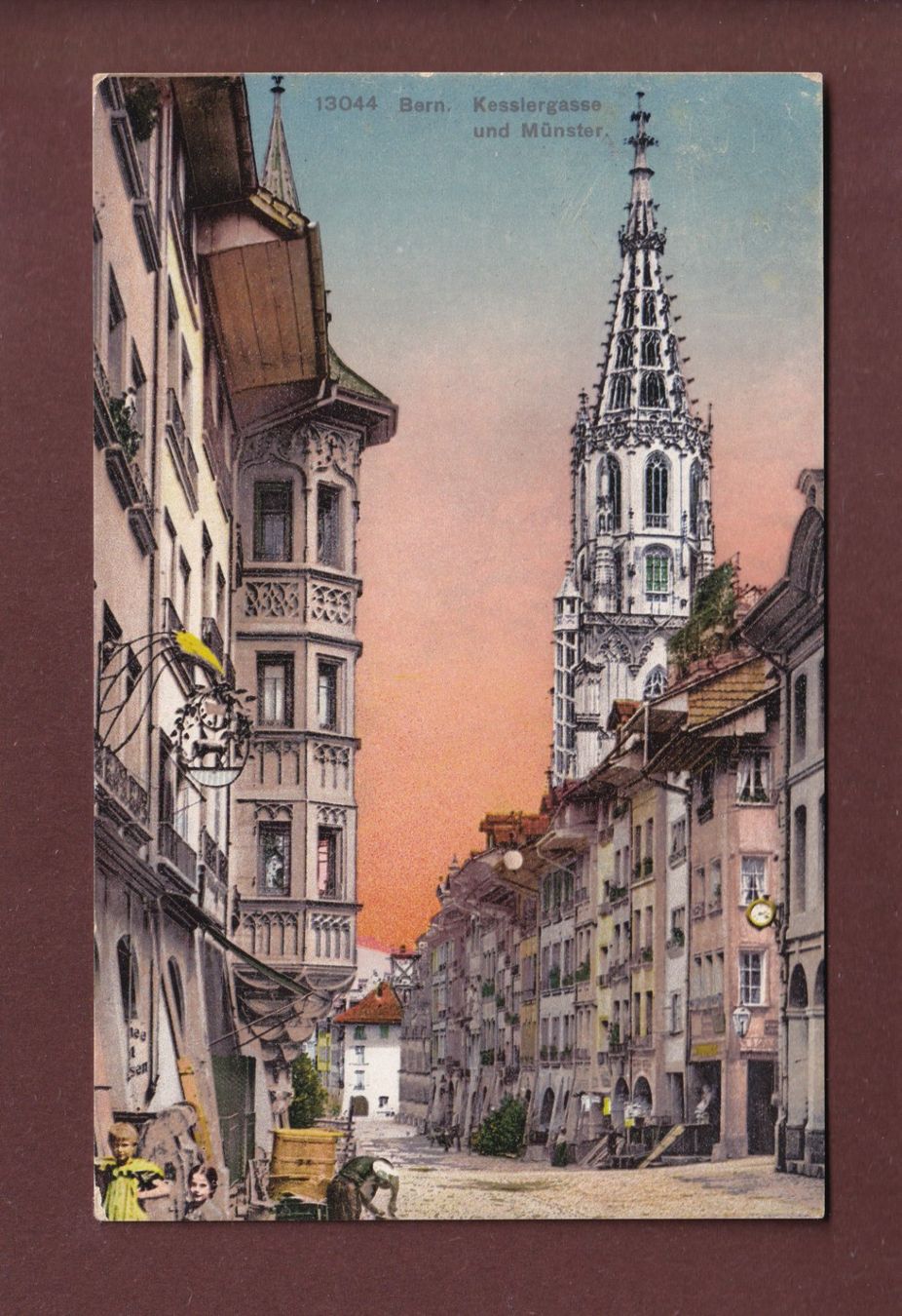 Cartoline postali: BERN - Kesslergasse - Münster - 1912 – Usato da Pully venduto da nicecards