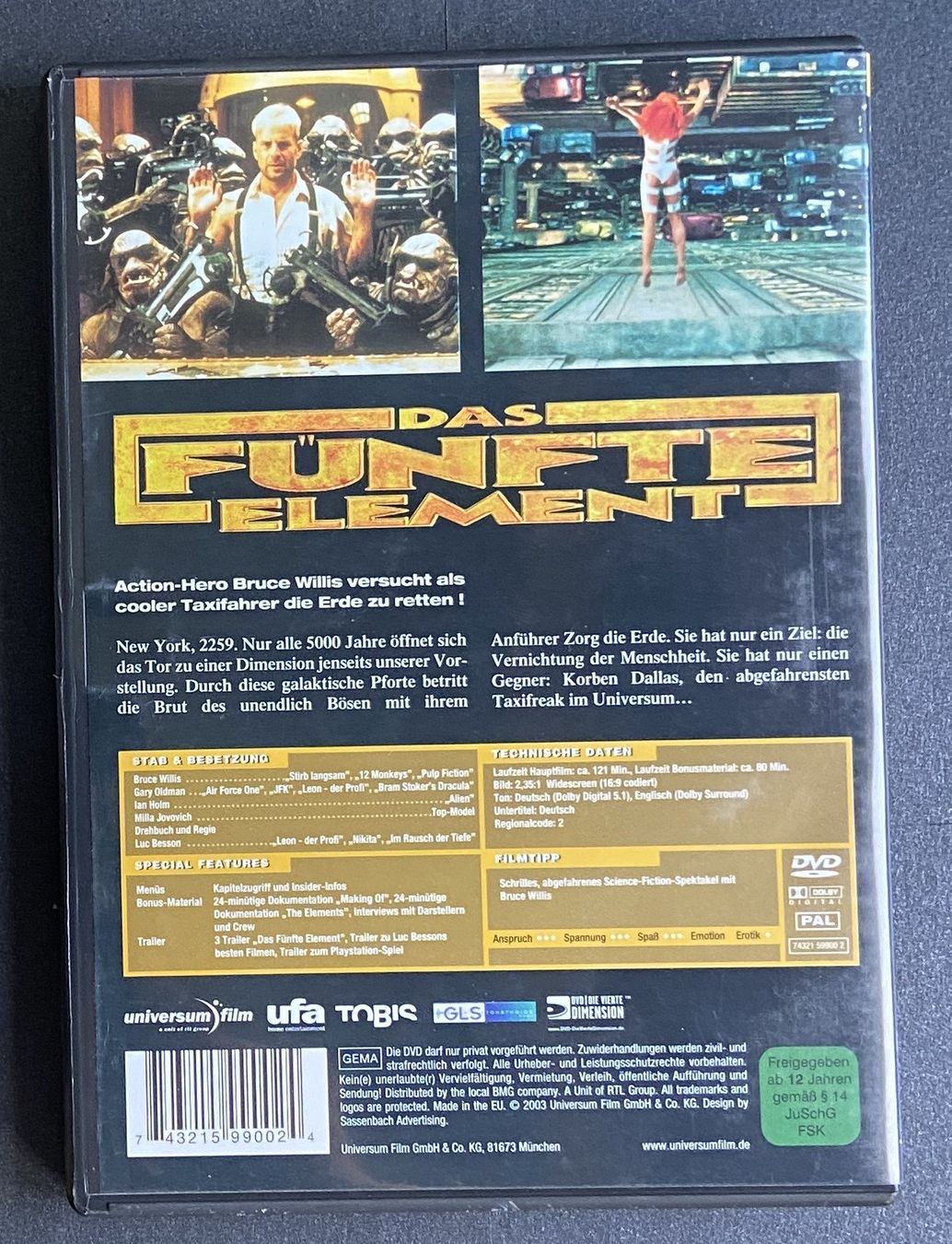Alle DVDs: DVD "Das Fünfte Element" Bruce Willis – Gebraucht aus Böckten von Hansi36 2