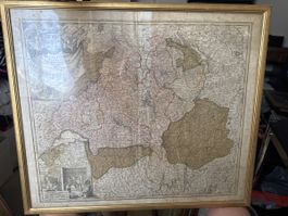 Antike Landkarte der Schweiz, HELVETIORUM, gerahmt!