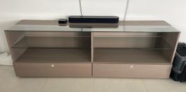 TV Möbel Holz/Glas Sideboard (inkl. Beleuchtung)