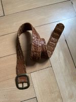 Leder Gürtel hellbraun - 85
