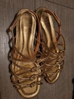 Sezane gold sandals 