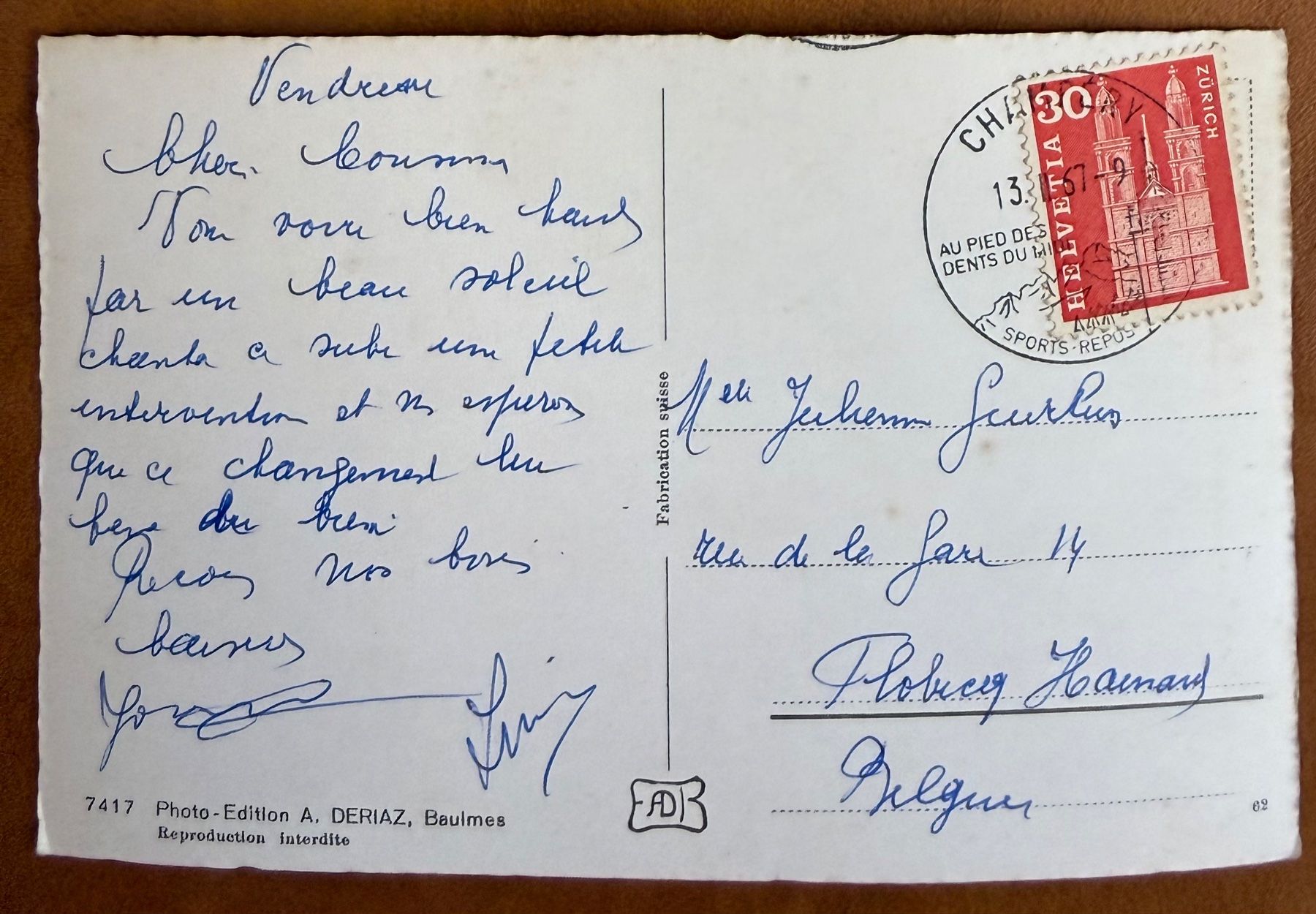 Cartoline postali: Chmpéry - Cabane de Planachaux 1967 – Usato da Lutry venduto da Ediego 1