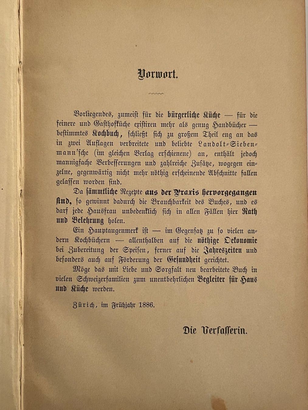 Libri: Kochbuch alt Antik 1886 – Usato da Reinach AG venduto da Polarstern1 1