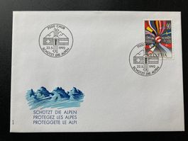 FDC Gemeinschaftausgabe Schweiz/Österreich (Alpen) 1992