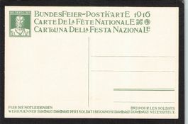 Bundesfeierkarte 1916 , SBK Nr. 15 o , ohne Wertzeichenaufdr