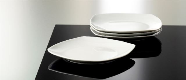 Teller: BISTRO SQUARE WH 4 Stk. Teller 22 cm Lunch – Neu und originalverpackt aus Wettingen von kochshop