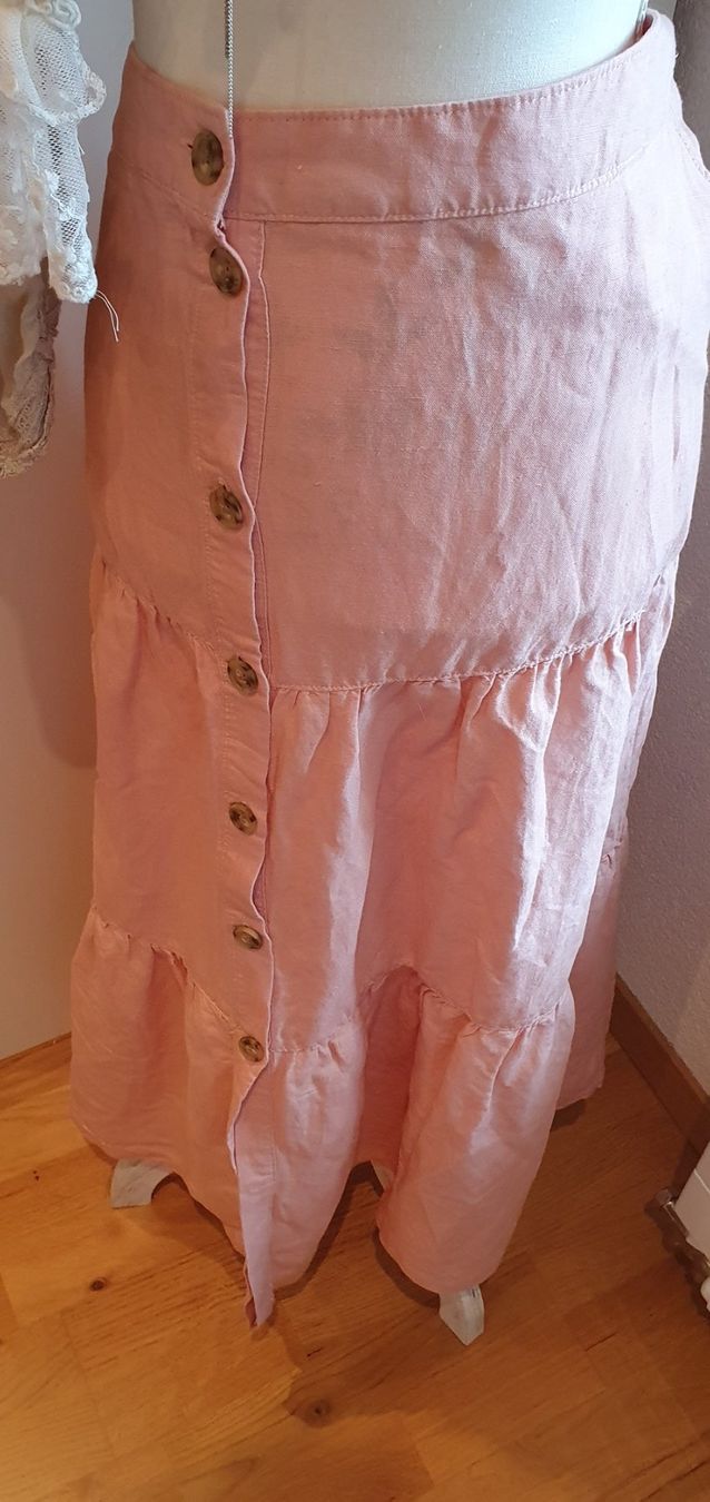 Gonne: Jupe Leinen Leinenjupe durchgeknöpft rosa – Nuovo (secondo la descrizione) da Hittnau venduto da Gamoe 4