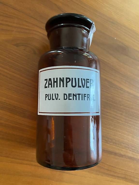 Accessori da laboratorio: Apothekerflasche - Glasbehälter "Zahnpulver" – Usato da Oberglatt ZH venduto da sglattibrocki