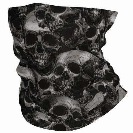 ☠️ 🩶Vintage Halswärmer mit Totenkopf – Rockiger Style! 🩶☠️