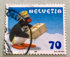 Nr.987 mit Stempel Klein Pingu als Postbote 1999