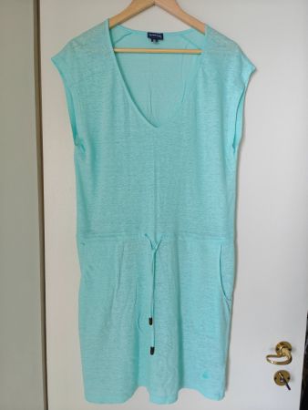 Vilebrequin turquoise linen beach tunic dress S