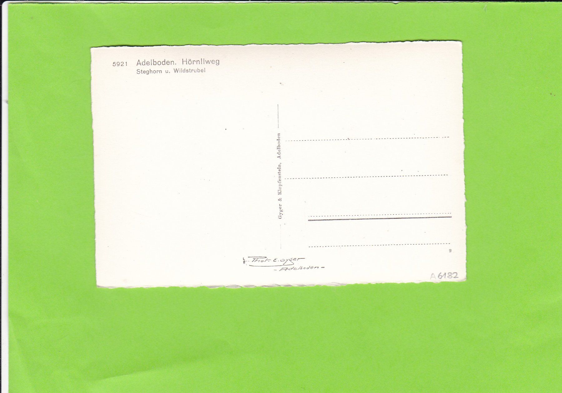 Cartoline postali: 5921 Adelboden. Hörnliweg – Usato da St. Peterzell venduto da neckertal 1