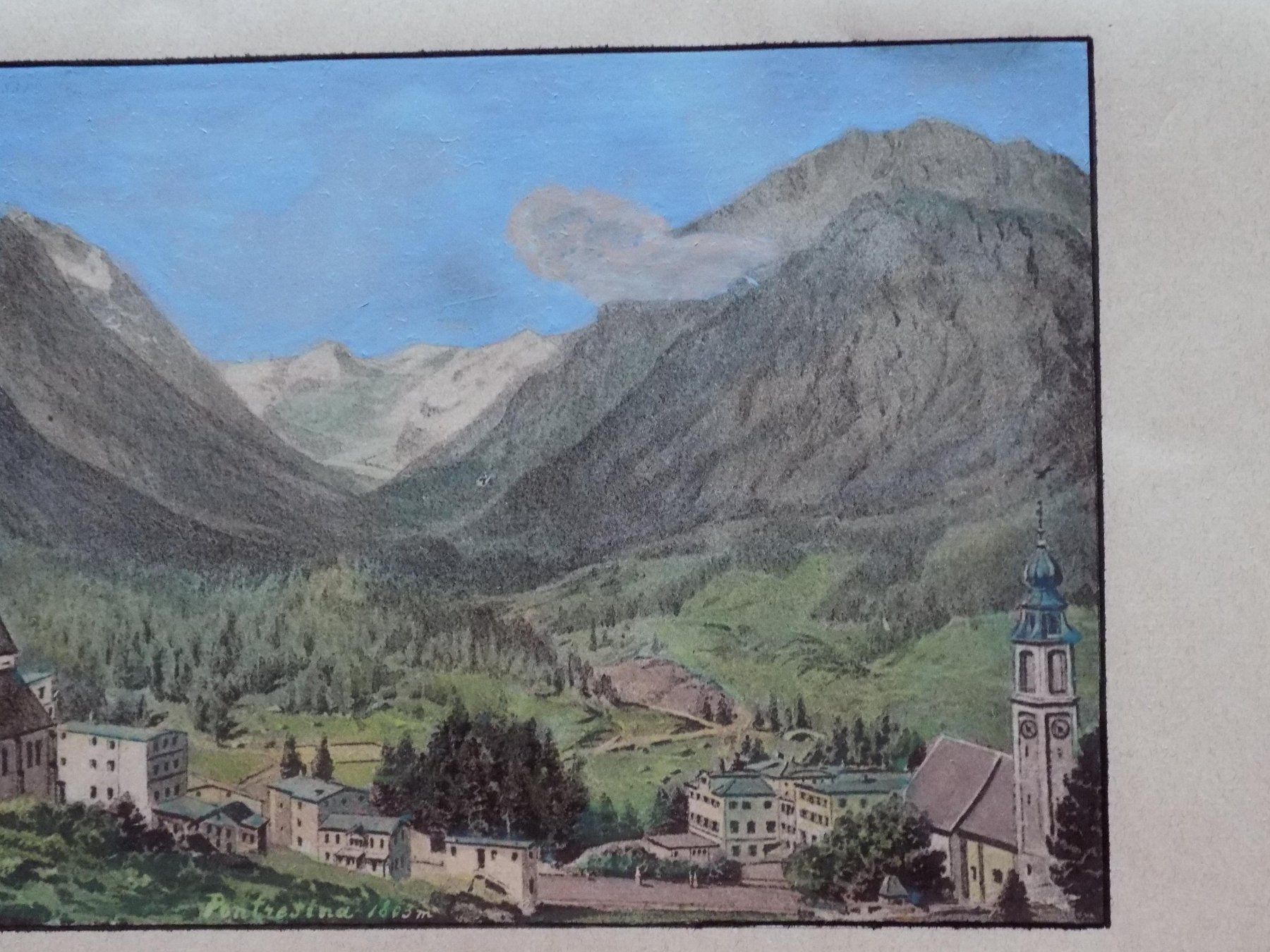 Incisioni: Pontresina im Engadin koloriert – Usato da Risch venduto da Antikfee 4