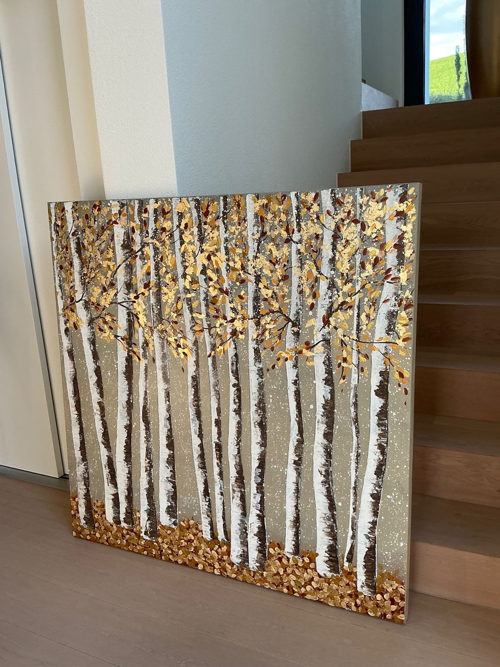 Gemälde: „Golden Forest“ XL Artwork – Neu und originalverpackt aus Uznach von Spillmannkunst43 8