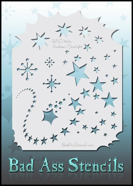 Schablonen: Bad Ass Schablone BAD-6014 - Starlight – Neu und originalverpackt aus Zürich von airbrush-and-more