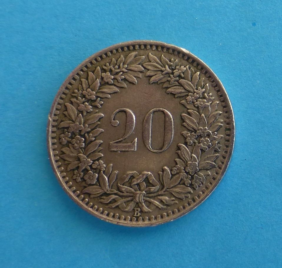 Tutti le monete: 20 Rappen 1939 – Usato da Niederglatt ZH venduto da Viktor1949 1