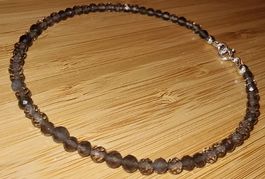 Fusskette Rauchquarz facettiert 25,8cm. / Ø 4mm.