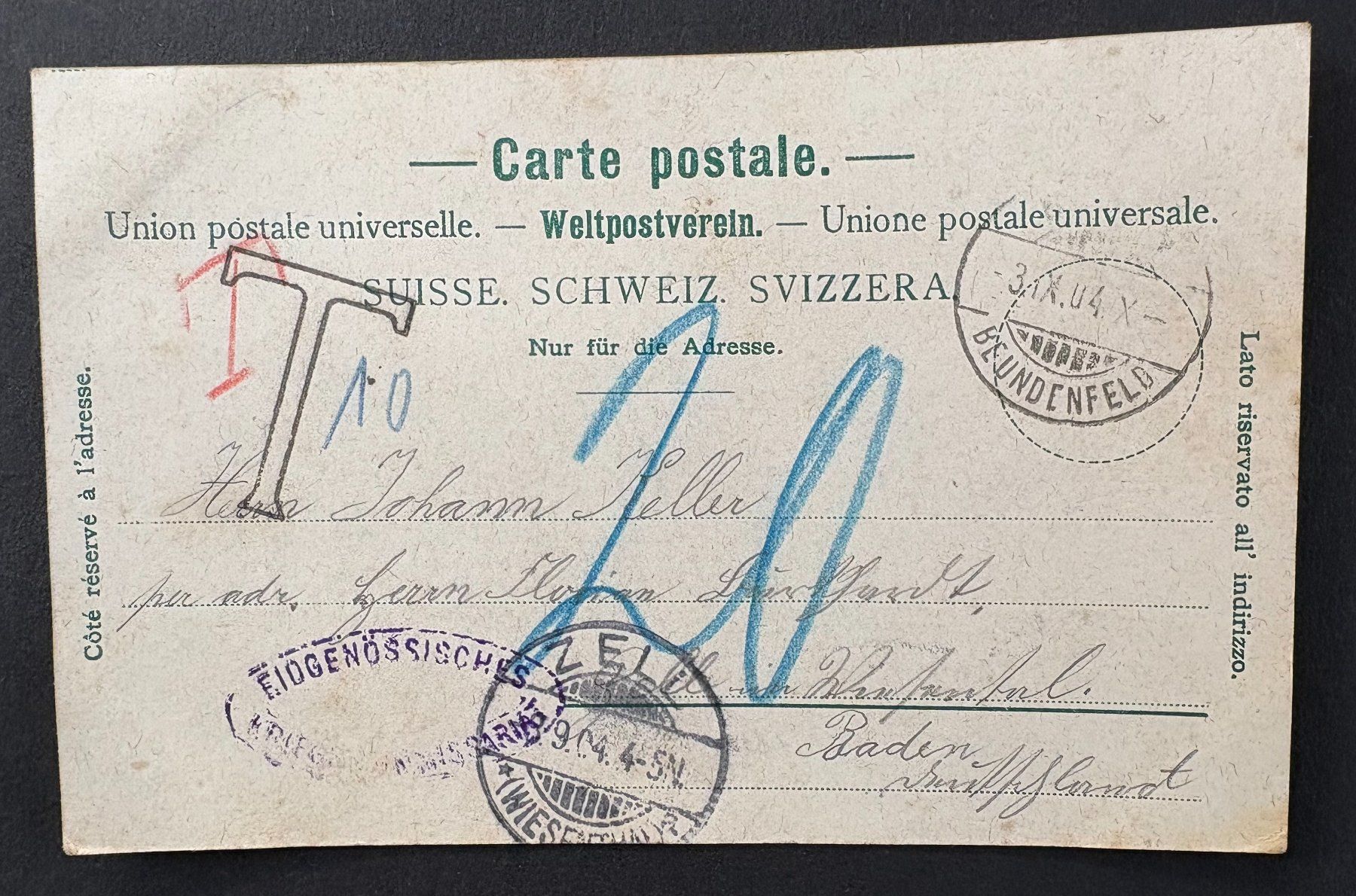 Cartoline postali: ANSICHTSKARTE KASERNE BEUNDENFELD BERN 1904 – Usato da Ostermundigen venduto da Wyatt-Earp 1
