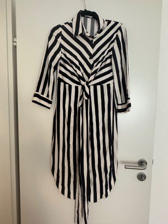 Bershka Kleid, XS, Schwarz Weiss, Hemdkleid