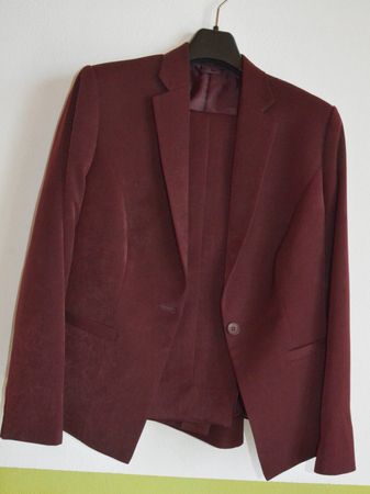 Damen Anzug Jacke Hose bordeaux