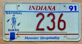 US Nummernschild Indiana 1991 National Guard 236