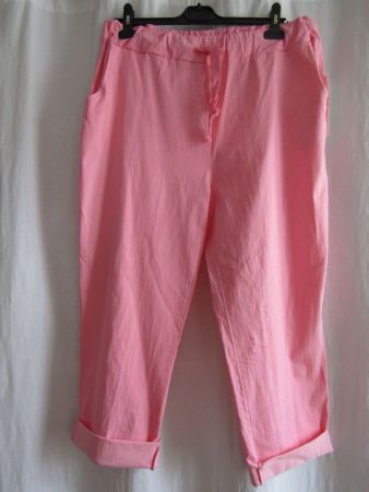 Gr. 48/56, Stretch-Hose Lachsrosa von LaBass mit  Taschen