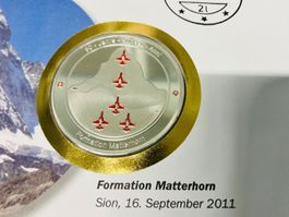 Patrouille Suisse  Numisbrief versilberte Medaille 2011