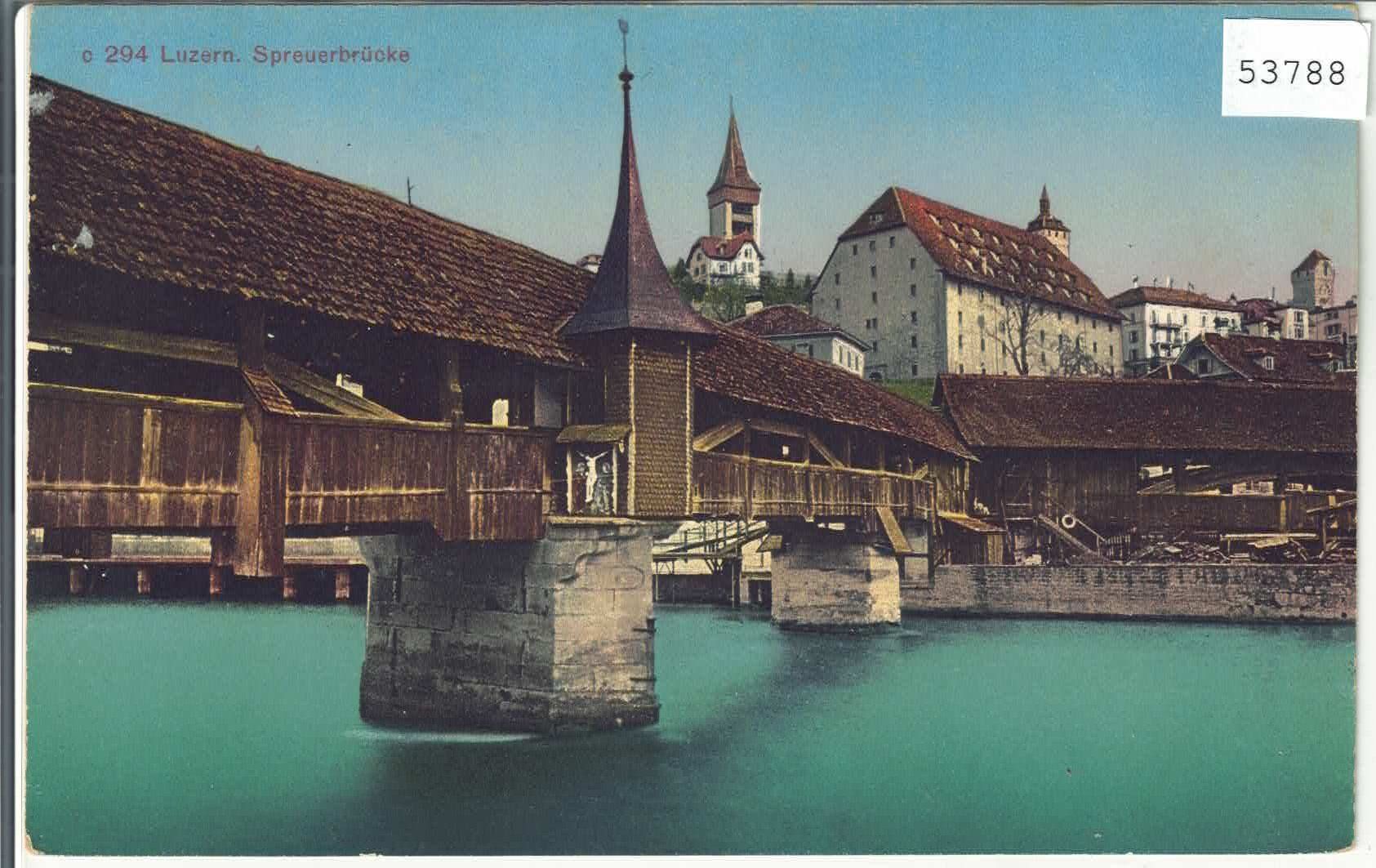 Cartoline postali: Luzern - Spreuerbrücke - Litho – Usato da Ettingen venduto da Kartenplanet