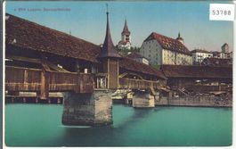 Luzern - Spreuerbrücke - Litho