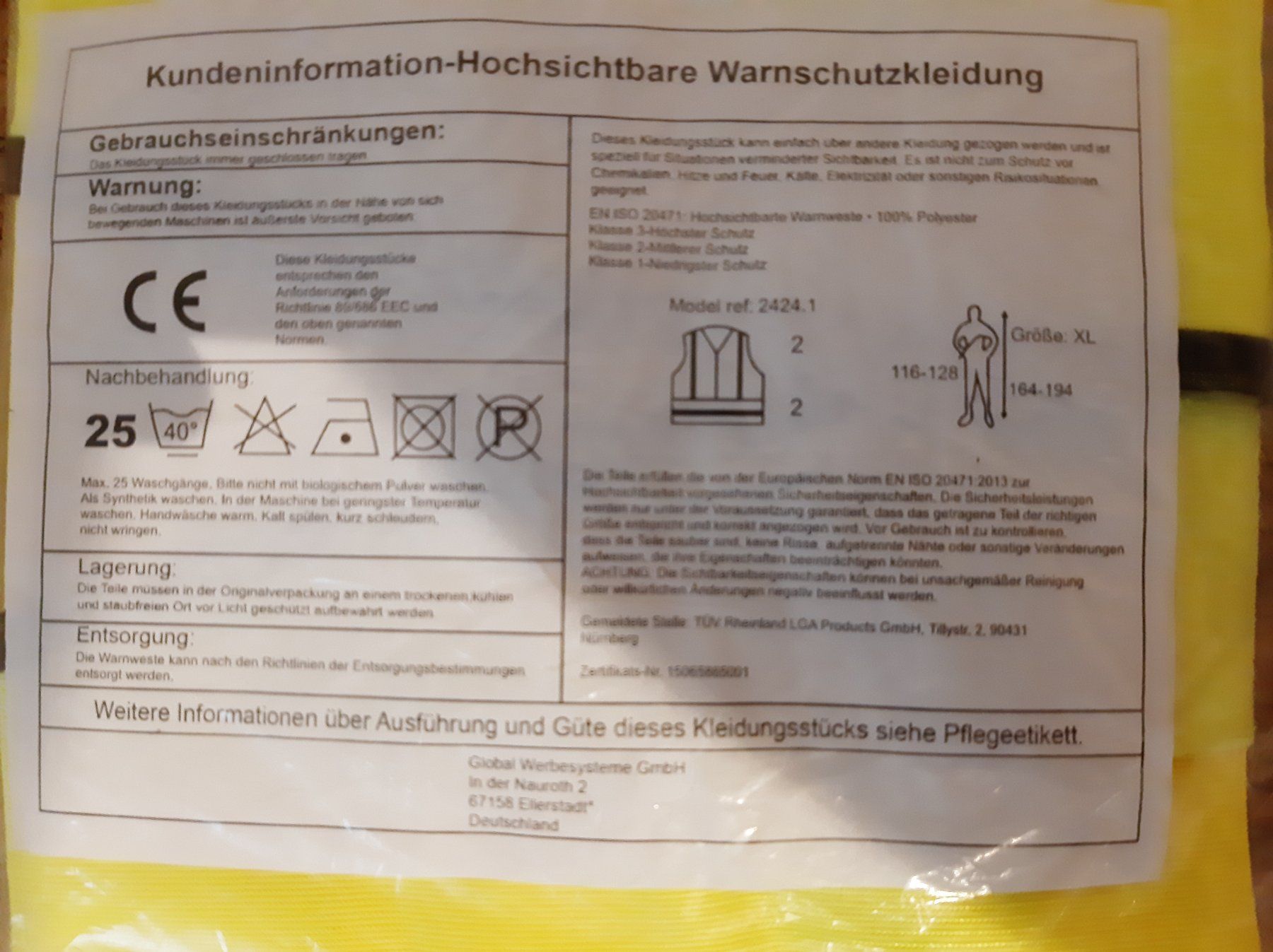 Gilet & Giacche: Road Warnweste XL, nach EN ISO – Nuovo e nell'imballaggio originale da Zürich venduto da Schela31 1
