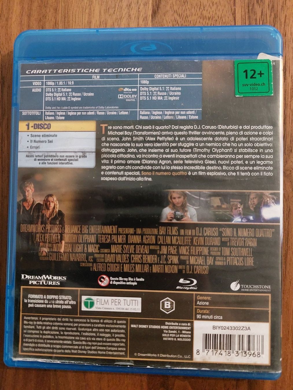 Alle DVDs: Blu Ray - Sono Il Numero Quattro / Ich bin Nummer Vier – Gebraucht aus Rheinfelden von FilmAuktion 1