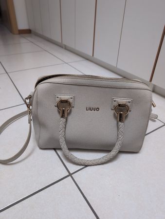 Borsa a bauletto beige Liu Jo con manici e tracolla