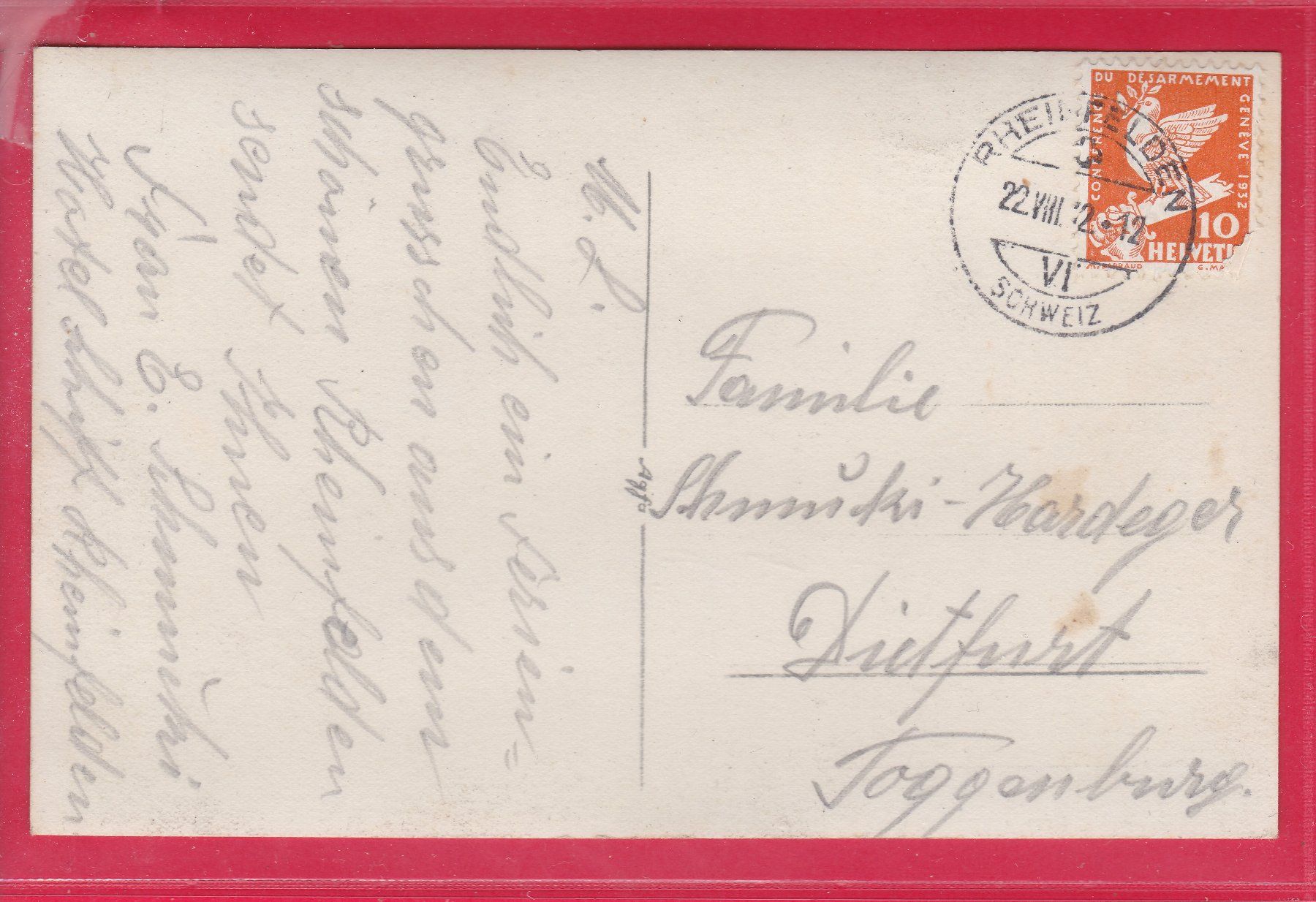 Cartoline postali: RHEINFELDEN, RHEINBRÜCKE, 22.8.1942 – Usato da Oberrieden venduto da Gebirgsstelze 1