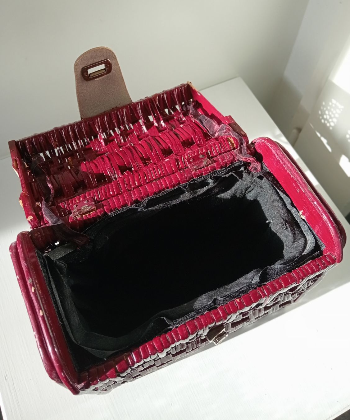 Altro in Antiquarato & Arte: Vintage Picknickkorb, Korb, Korbweide, Handgefertigt, Rot – Usato da Allschwil venduto da Evgeniia78 5