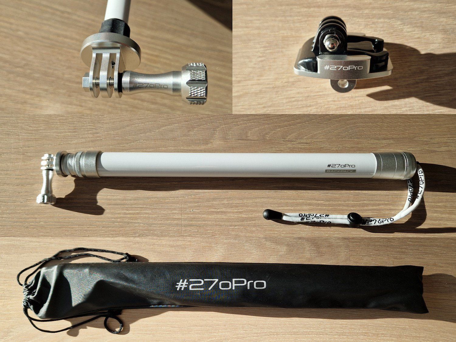 Staffe: #270Pro - BACKPACK / WHITE Carbon Selfie Stick 2.65 m – Usato da Oberwil BL venduto da joshKITEsurfer