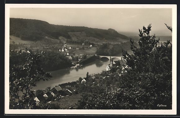 Cartoline postali: Eglisau, Ortsansicht mit Brücke aus der – Usato da Berlin venduto da bartko-reher