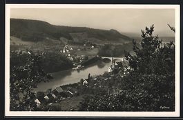 Eglisau, Ortsansicht mit Brücke aus der