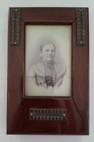 Jugendsti  antik Holz Bilderrahmen mit Originalfoto um 1900