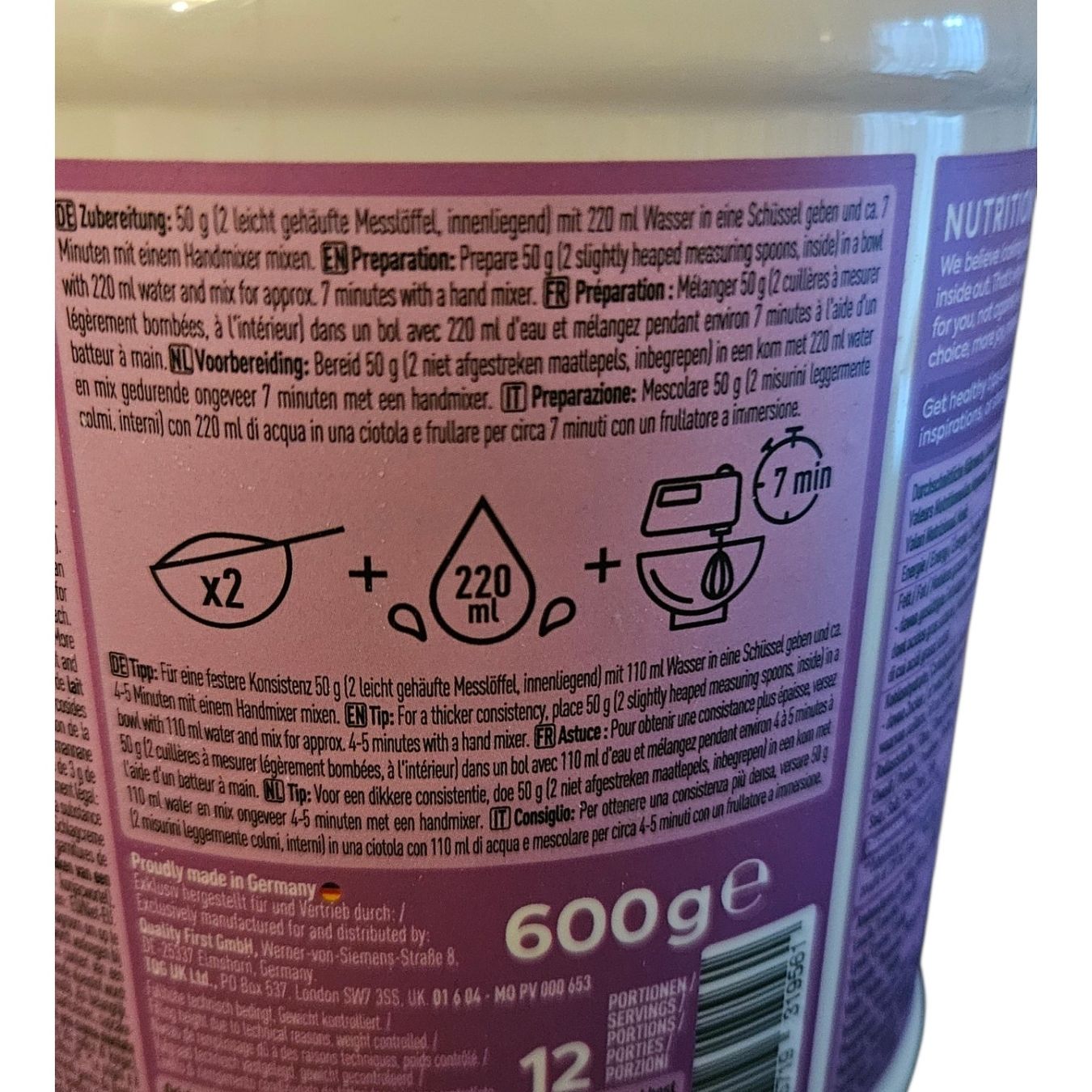 More Nutrition Lebensmittel & Spezialitäten: More Protein Schlagcreme  – Gebraucht aus Neuenhof von Meetyourneeds 2