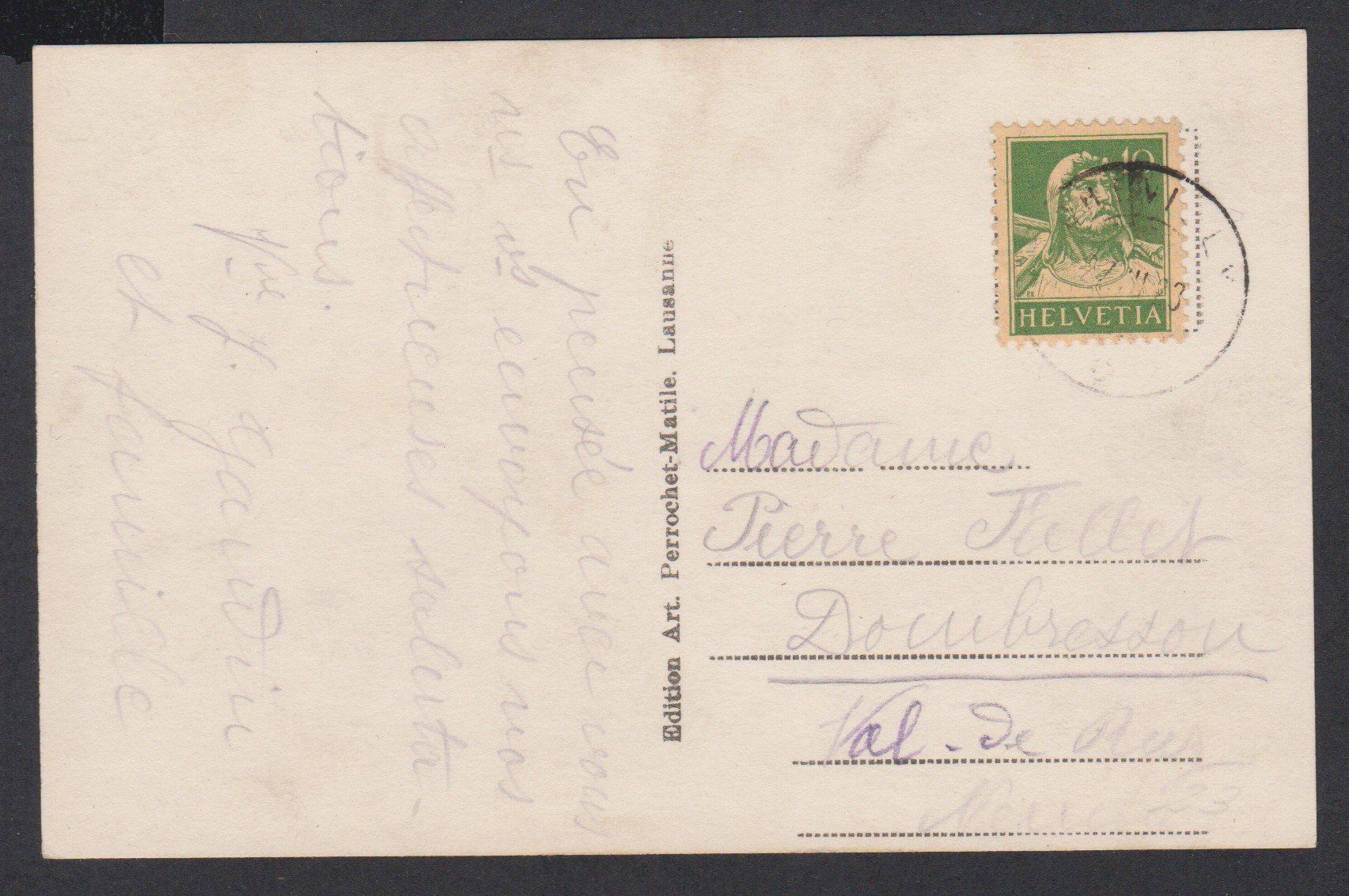 Cartoline postali: Chevilly  VD   -   alte Ansichtskarte Gesamtansicht 1923 – Usato da Vitznau venduto da Ropaku 1