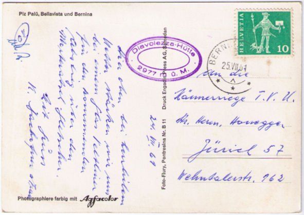 Cartoline postali: Piz Palü, Bellavista, Bernina – Usato da Binningen venduto da Mountainrider 1