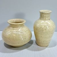 Lot de 2 vases en grès d’art émaillé ENGOBE